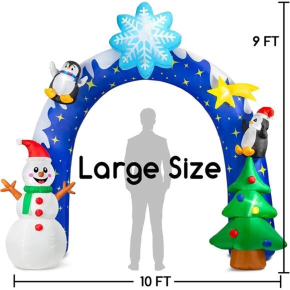 10FT Christmas Inflatable Decor Archway Blow Up with Built-in Bright LED Lights - Picture 2 of 7